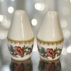 Vintage Coalport Ming Rose Salt & Pepper Shakers Set Fine Bone China England